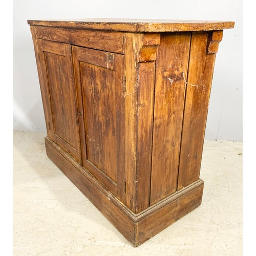 606 - PINE CABINET WITH DOUBLE DOORS WIDTH 98cm