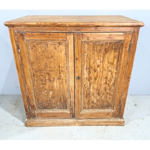 608 - PINE CABINET WITH DOUBLE DOORS WIDTH  95cm