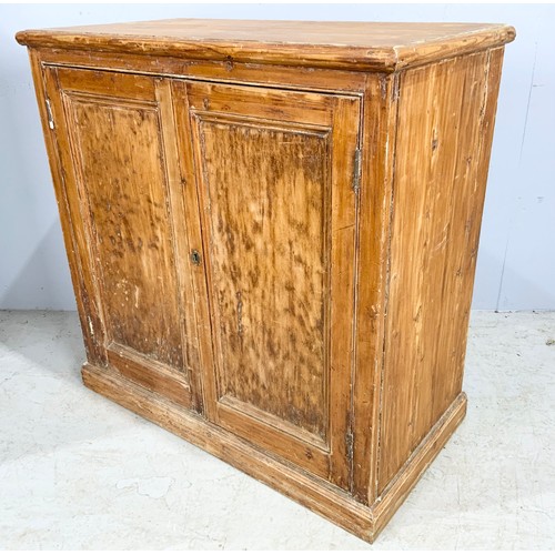 608 - PINE CABINET WITH DOUBLE DOORS WIDTH  95cm