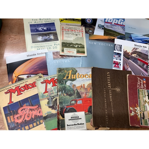 30 - MOTORING EPHEMERA, INC MAZDA CAR BROCHURES & A JOWETT JAVELIN LIST OF SPARE PARTS