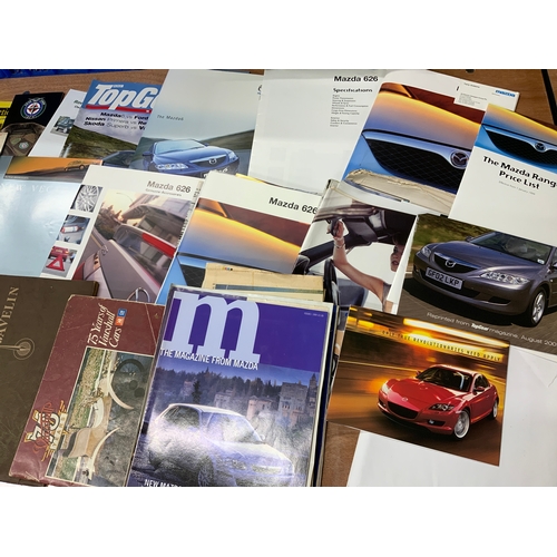 30 - MOTORING EPHEMERA, INC MAZDA CAR BROCHURES & A JOWETT JAVELIN LIST OF SPARE PARTS