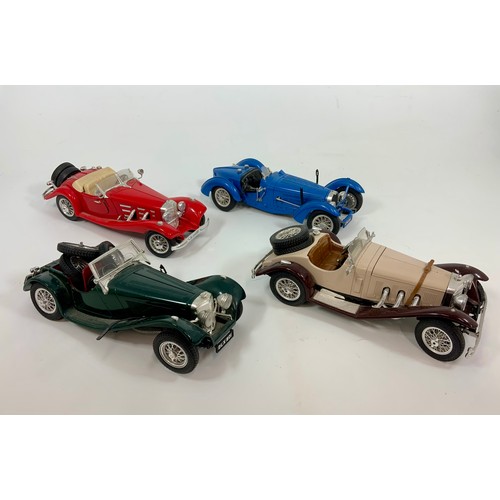 96 - BURAGO, 4 U/B CARS, MERCEDES BENZ 500K, MERCEDES BENZ SSK 1928, BUGATTI TYPE 59, JUGUAR SS100, A/F