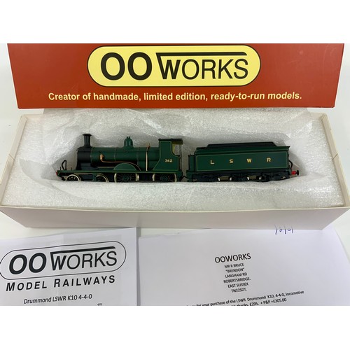 501 - 00 WORKS, BOXED 00 GAUGE HAND BUILT SPECIALIST MODEL, DRUMMOND K10 'SMALL HOPPER' 4-4-0 342, LSWR HO... 