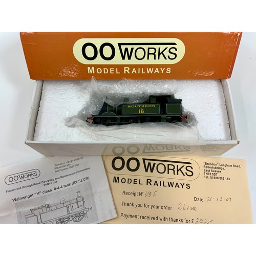 507 - 00 WORKS, BOXED 00 GAUGE HAND BUILT SPECIALIST MODEL SOUTHERN RAILWAY,  H CLASS 0-4-4T NO A 16