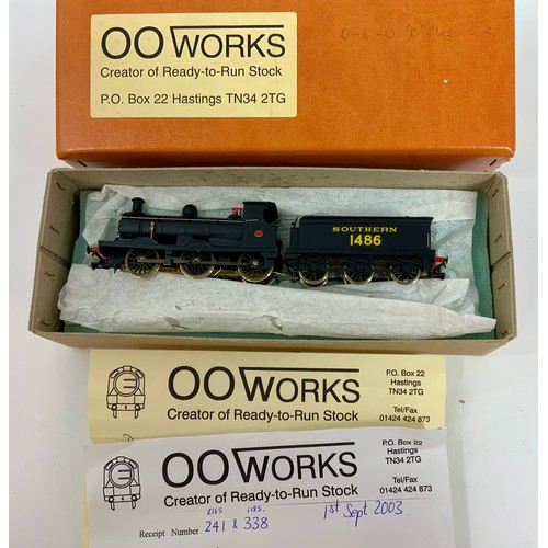 508 - 00 WORKS, BOXED 00 GAUGE HAND BUILT SPECIALIST MODEL, 0-6-0 C CLASS, 0-6-0 SOUTHERN LOCOMOTIVE 1486