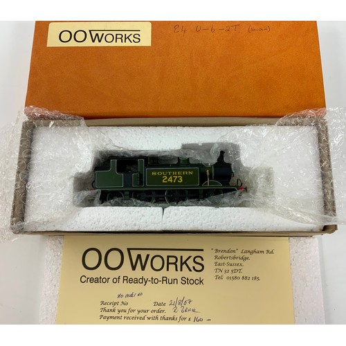 522 - 00 WORKS, BOXED 00 GAUGE HAND BUILT SPECIALIST MODEL, SOUTHERN CLASS E4 0-6-2T , 2473 SR LINED GREEN