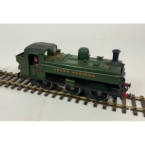 461 - 0 GAUGE GWR 0-6-0PT, PANNIER TANK 9716 A 3 RAIL MODEL WITH SLEDGE PICK UP