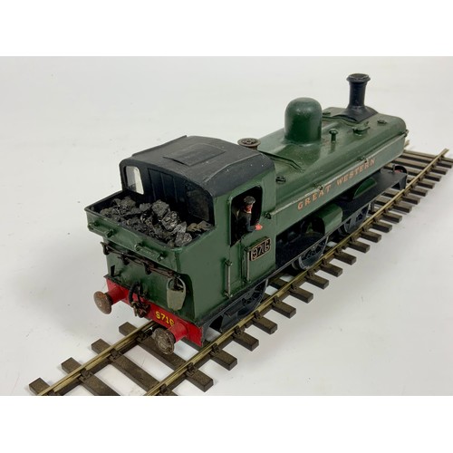 461 - 0 GAUGE GWR 0-6-0PT, PANNIER TANK 9716 A 3 RAIL MODEL WITH SLEDGE PICK UP