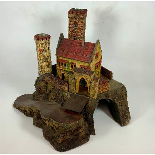 67 - A VINTAGE CHILDS FORT WITH RAMPARTS, HILL TOWER ETC.