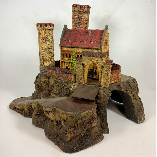 67 - A VINTAGE CHILDS FORT WITH RAMPARTS, HILL TOWER ETC.