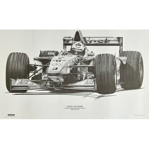 31 - TWO LIMITED EDITION PETER RATCLIFFE LEGENDS IN TIME PRINTS, DAMON HILL OBE, 1996 F1 WORLD DRIVERS CH... 