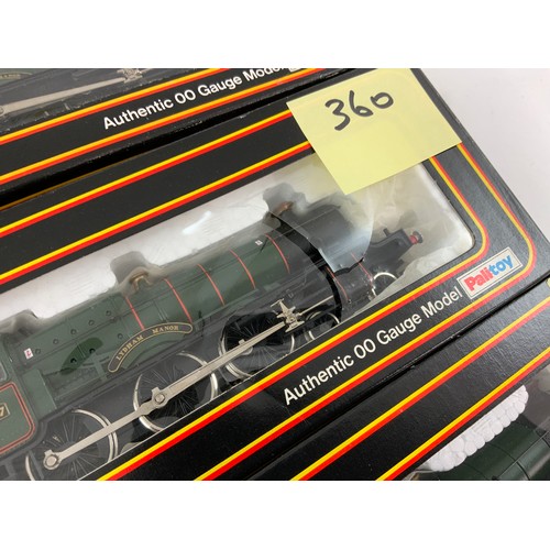 360 - 3 BOXED MAINLINE MANOR CLASS LOCOMOTIVES, 37043 LYDHAM MANOR, 37-048  HINTON MANOR, 937100 7808 COOK... 