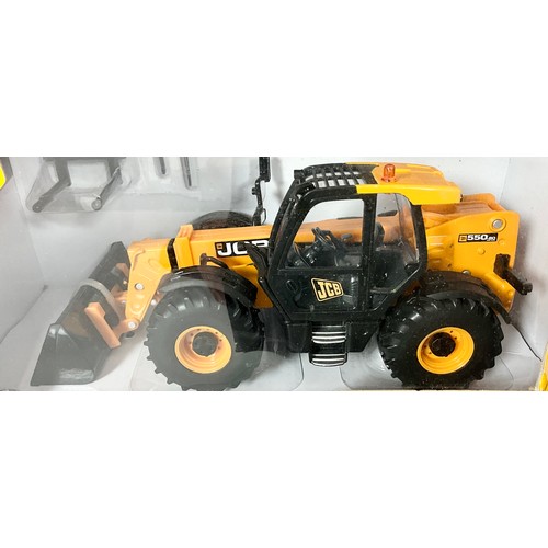 189 - JCB INTEREST : BRITAINS JCB 1CXT, YELLOW BOXED JCB 42872 JCB 550-80 LOADALL, & RED BOXED 43231 JCB T... 