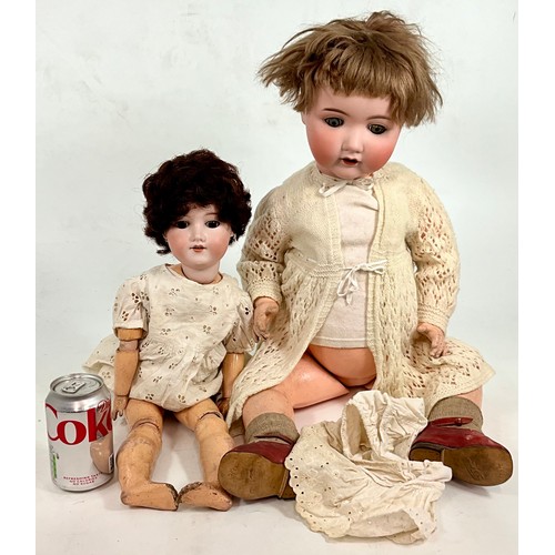 49 - TWO VINTAGE DOLLS, ARMAND MARSEILLE, GERMANY, 995 A.14.M  AND ONE STAMPED A.5.M,