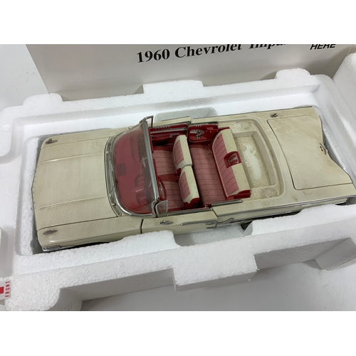 172 - DANBURY MINT, 1:24 SCALE CLASSIC CARS, BOXED COLLECTORS CAR, WITH CERTIFICATE, 1960 CHEVROLET ERMINE... 