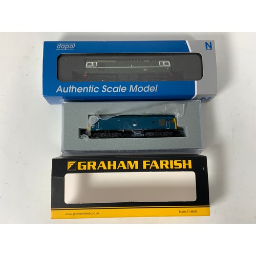 271 - GRAHAM FARISH BOXED N GAUGE 371-080 BR CLASS 25/3 25279 BR BLUE, T/W DAPOL 2D-013-053 CLASS 27 D5360... 