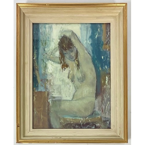 10 - FRAMED OIL ON BOARD DEPICTING A SITTING NUDE IN AN IMPRESSIONIST STYLE WITH NO APPARENT SIGNATURE. 3... 