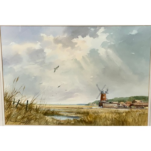 25 - HOWE BENNETT (20TH CENTURY) WATERCOLOUR DEPICTING CLEY MILL, NORFOLK