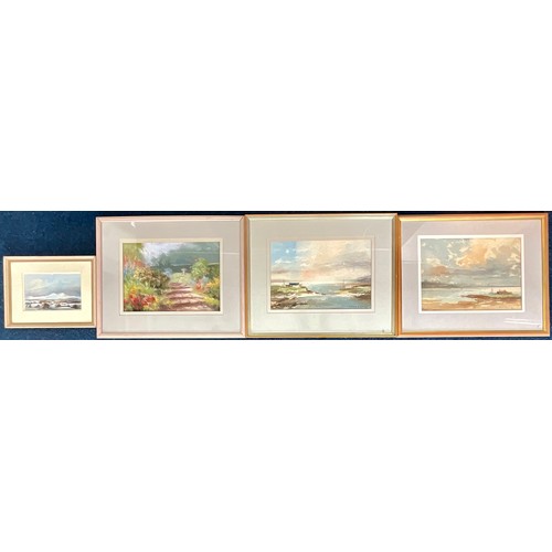 42 - FOUR FRAMED AUBREY R PHILLIPS WATERCOLOURS