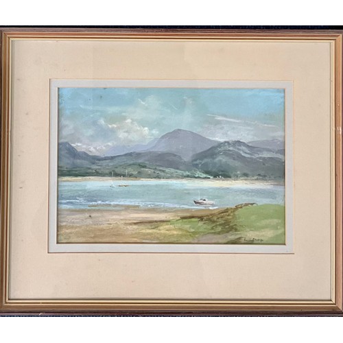 48 - A GILES LEMAITRE WATERCOLOUR ‘THE OLD ROAD TO POOLEWE’, A DORIS PHILLIPS WATERCOLOUR ‘THE MAWDDACH A... 