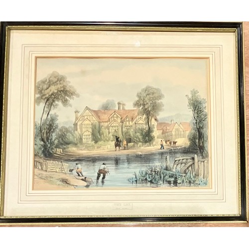 50 - FRAMED WATERCOLOUR OXLEY PARK GOLF CLUB, RAILWAY BONDS, 19TH CENTURY SIGNED ETCHING AND 19TH CENTURY... 