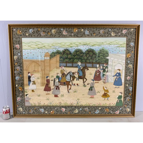 58 - FRAMED INDIAN SILK WALL HANGING  118cm x 88cm