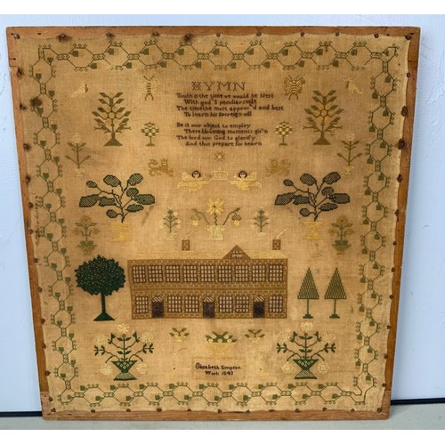 60 - NEEDLEWORK SAMPLER DATED 1843