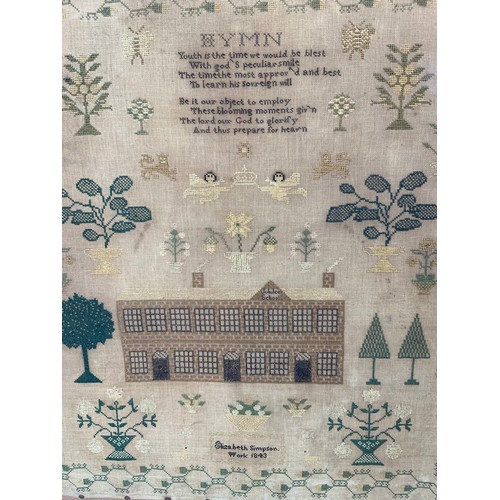 60 - NEEDLEWORK SAMPLER DATED 1843