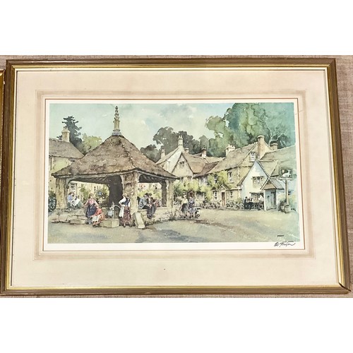 83 - THREE E R STURGEON PRINTS DEPICTING 19TH CENTURY VILLAGE SCENES T/W AN A G JACOBSEN PRINT ‘SHADY NOO... 