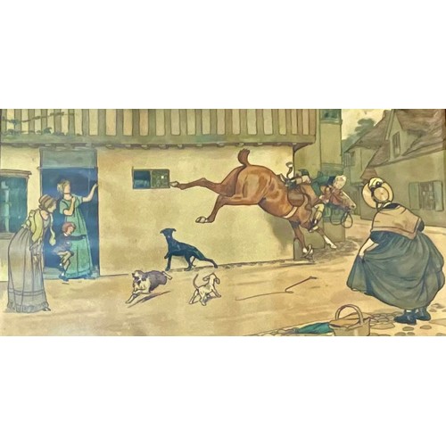 85 - THREE EARLY 20TH CENTURY FRAMED CECIL ALDIN PRINTS, BRIGADIER GERARD JULIET MCLEOD PRINT AND ONE OTH... 