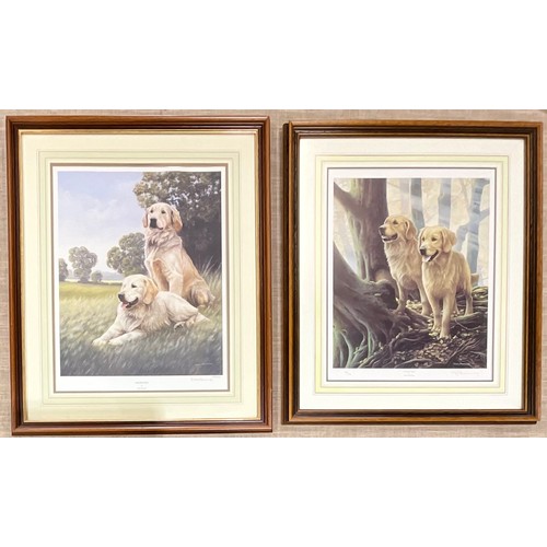 75 - PAIR OF NIGEL HEMMINGS LIMITED EDITION DOG PRINTS. GOLDEN DAYS #488/850 AND AUTUMN GOLD #147/750 BOT... 