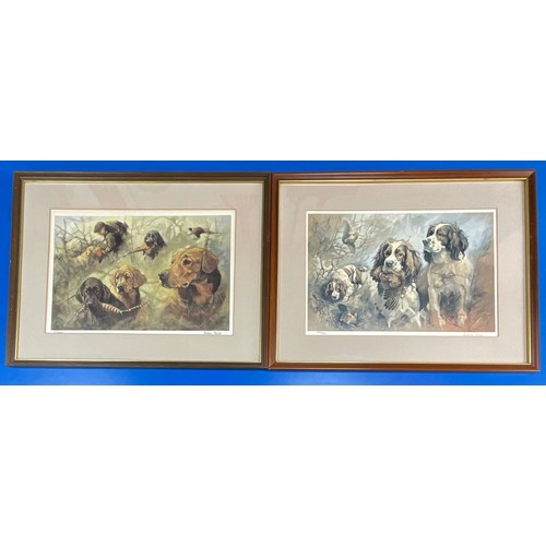 76 - TWO LTD ED. PRINTS OF HUNTING DOGS BY ANDREW HASLEM - LABS  #333/600  SPRINGERS #459/500 T/W JAMES H... 