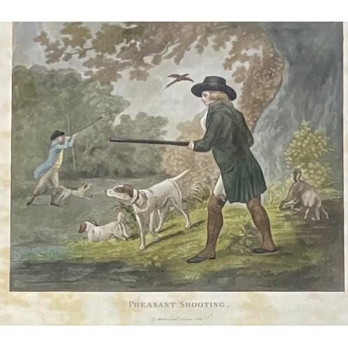 82 - TWO FRAMED PRINTS AFTER GEORGE MORLAND ‘PHEASANT SHOOTING’ AND ‘PARTRIDGE SHOOTING’ T/W NUMBERED BIR... 