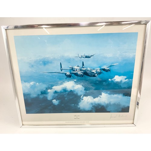 78 - ROBERT TAYLOR SIGNED PRINT DEPICTING A LANCASTER BOMBER