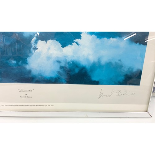 78 - ROBERT TAYLOR SIGNED PRINT DEPICTING A LANCASTER BOMBER