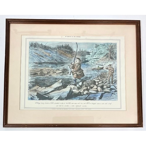 92 - THREE 'MR BRIGGS & HIS DOINGS' CARTOON FISHING PRINTS, PUBLISHED BY BRADBURY & EVANS T/W TWO OTHER U... 