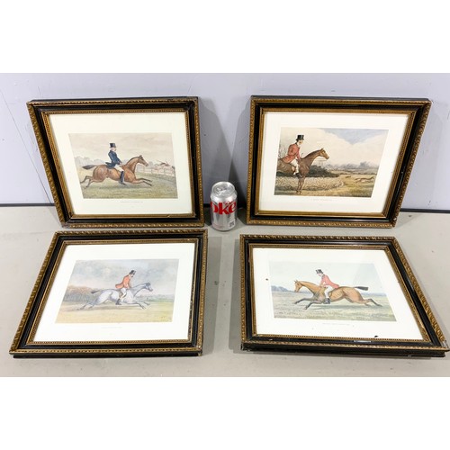 93 - SET OF 4 HUNTING PRINTS IN OAK FRAMES WITH A SET OF 4 HUNTSMAN PRINTS FRAMED