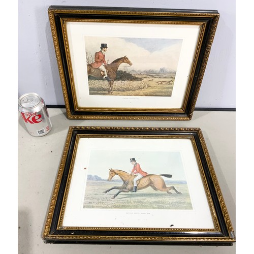 93 - SET OF 4 HUNTING PRINTS IN OAK FRAMES WITH A SET OF 4 HUNTSMAN PRINTS FRAMED