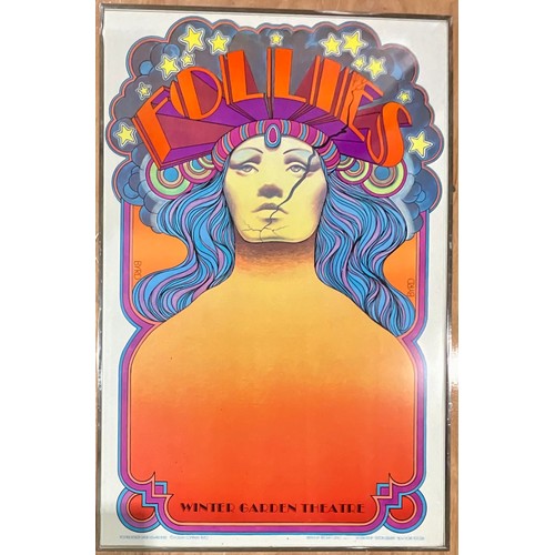 63 - FRAMED FOLLIES THE MUSICAL AT THE WINTER GARDEN THEATRE POSTER BY DAVID BYRD. Approx. 94 x 62cm