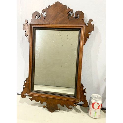 99 - CHIPPENDALE STYLE FRET FRAME MIRROR AND A GILT FRAMED MIRROR