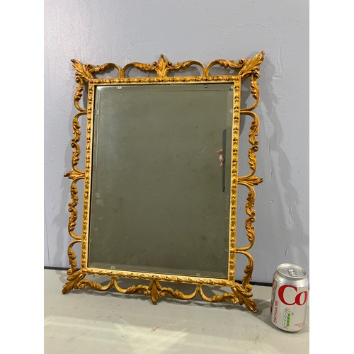 99 - CHIPPENDALE STYLE FRET FRAME MIRROR AND A GILT FRAMED MIRROR