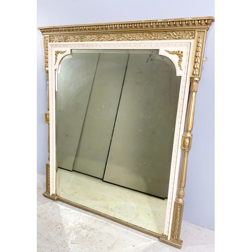 105 - GOOD QUALITY LARGE OVER MANTLE MIRROR