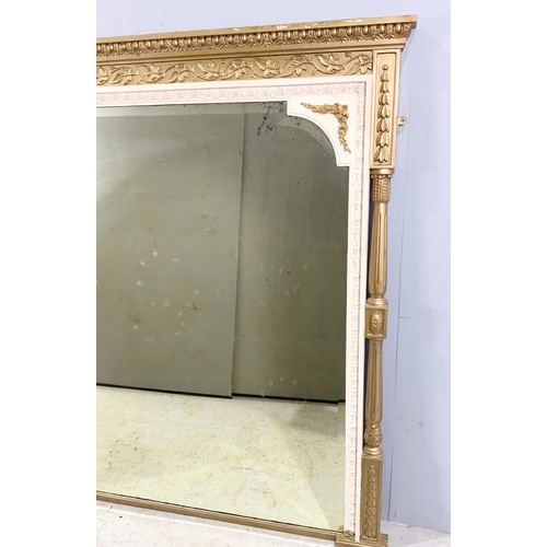 105 - GOOD QUALITY LARGE OVER MANTLE MIRROR