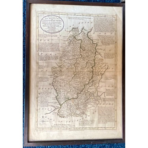 111 - MISC. FRAMED AND OTHER MAPS INCLUDING ROBERT MORDEN NOTTINGHAMSHIRE, EMAN. BOWEN NOTTINGHAMSHIRE, BO... 