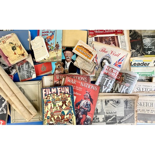 117 - MISC. BOOKS AND PERIODICALS INC. WWI ERA ‘WAR OF NATIONS’ CHILDREN'S BOOKS, MAPS OF PERSIA AND VARIO... 