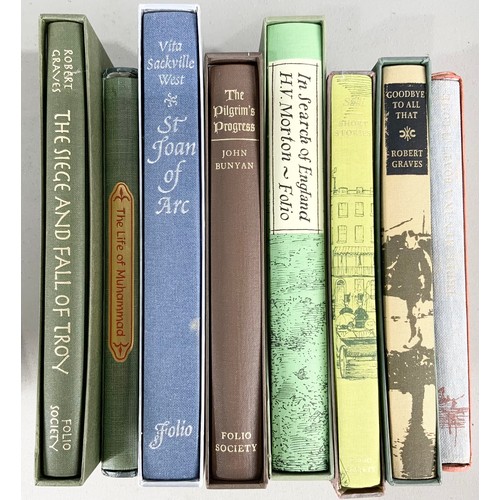 129 - 17 FOLIO SOCIETY BOOKS INC RUMPOLE, IN SEARCH OF ENGLAND , THE LIFE OF MUHAMMAD ETC