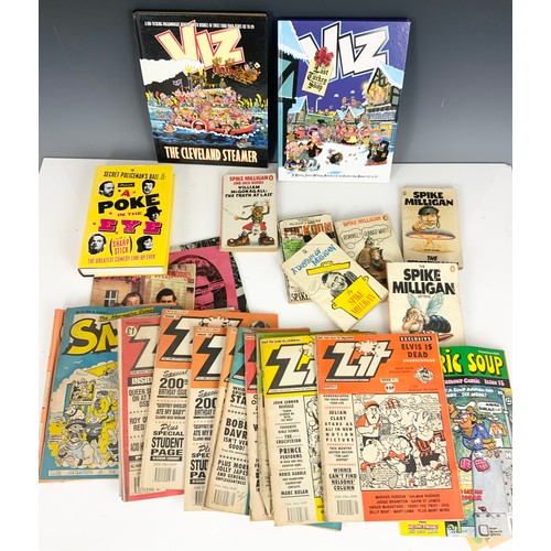 HUMOROUS BOOKS & COMICS INC EARLY ZIT COMICS, SPIKE MILLIGAN BOOKS, VIZ ...