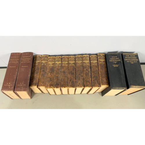 135 - 10 VOLUMES OF THE BRITISH ENCYCLOPAEDIA ILLISTRATED WITH 2 VOLUMES OF THE WAVERLEY THORNDIKE DICTION... 