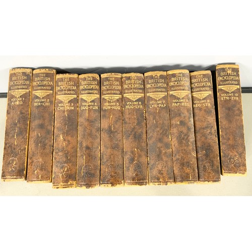 135 - 10 VOLUMES OF THE BRITISH ENCYCLOPAEDIA ILLISTRATED WITH 2 VOLUMES OF THE WAVERLEY THORNDIKE DICTION... 