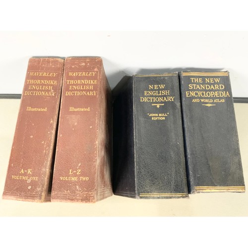 135 - 10 VOLUMES OF THE BRITISH ENCYCLOPAEDIA ILLISTRATED WITH 2 VOLUMES OF THE WAVERLEY THORNDIKE DICTION... 